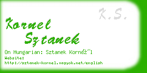 kornel sztanek business card